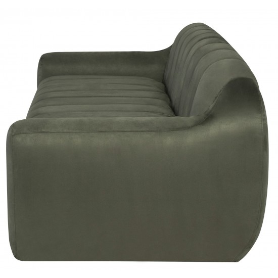 Coraline Sage Microsuede Fabric Triple Seat Sofa