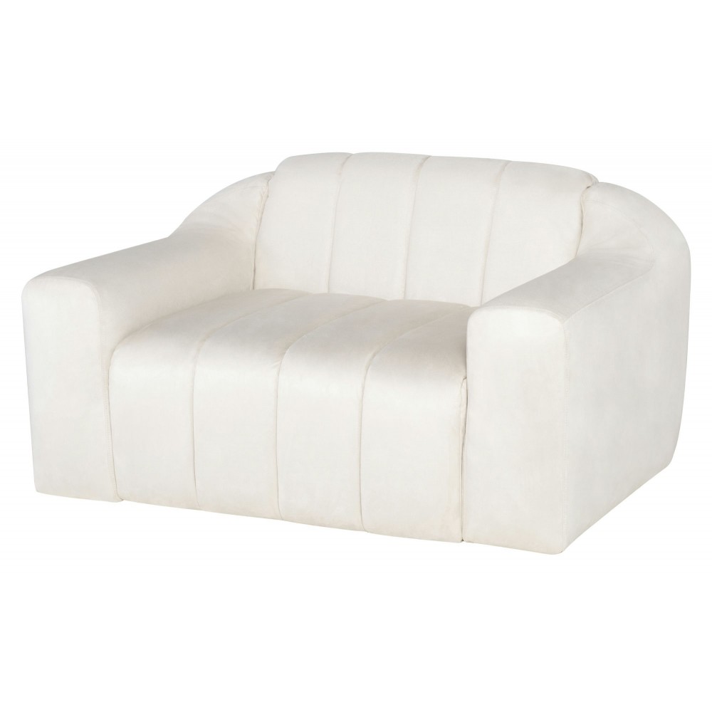 Coraline Champagne Microsuede Fabric Single Seat Sofa