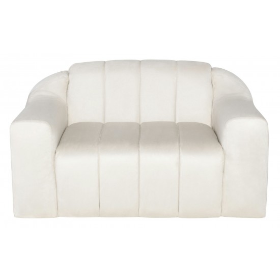 Coraline Champagne Microsuede Fabric Single Seat Sofa