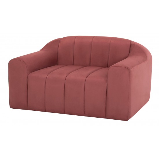 Coraline Chianti Microsuede Fabric Single Seat Sofa