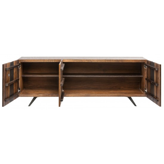 Vega Vertical Seared Wood Sideboard Cabinet