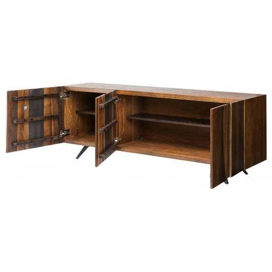 Vega Vertical Seared Wood Sideboard Cabinet