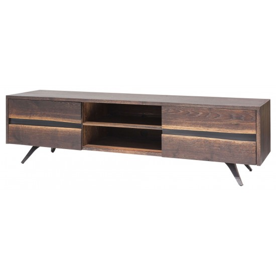 Vega Seared Wood Media Unit Cabinet