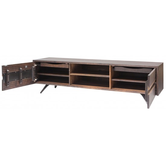 Vega Seared Wood Media Unit Cabinet