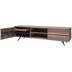 Vega Seared Wood Media Unit Cabinet