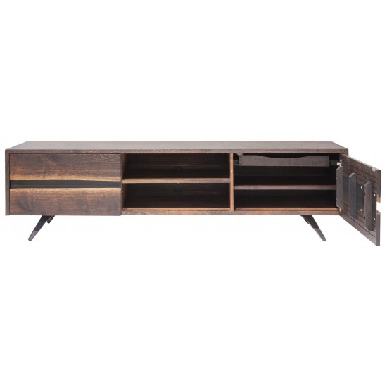 Vega Seared Wood Media Unit Cabinet