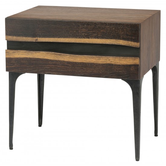 Prana Seared Wood Side Table, HGSR614