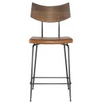 Soli Caramel Leather Counter Stool