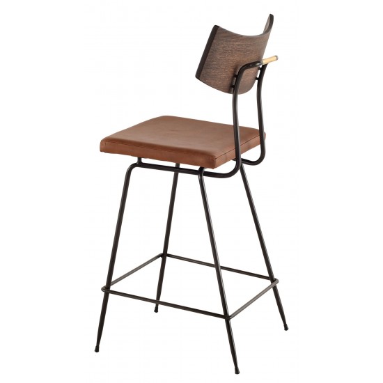 Soli Caramel Leather Counter Stool