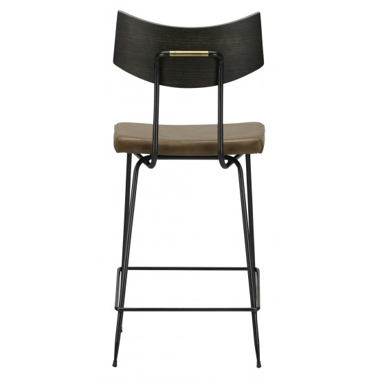 Soli Caramel Leather Counter Stool