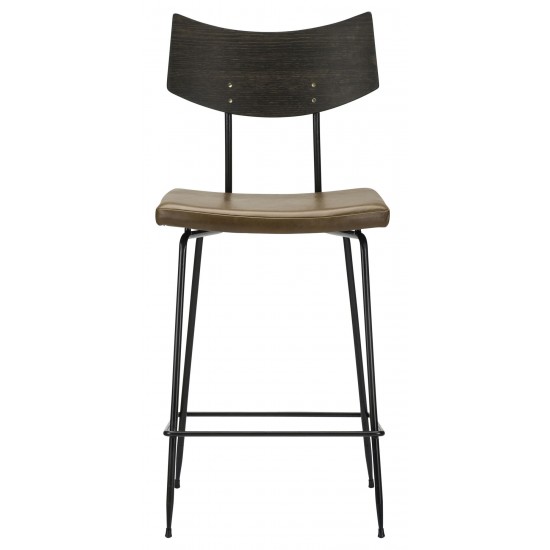 Soli Caramel Leather Counter Stool