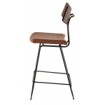 Soli Caramel Leather Counter Stool