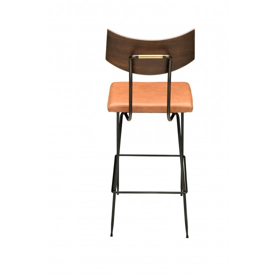 Soli Caramel Leather Bar Stool