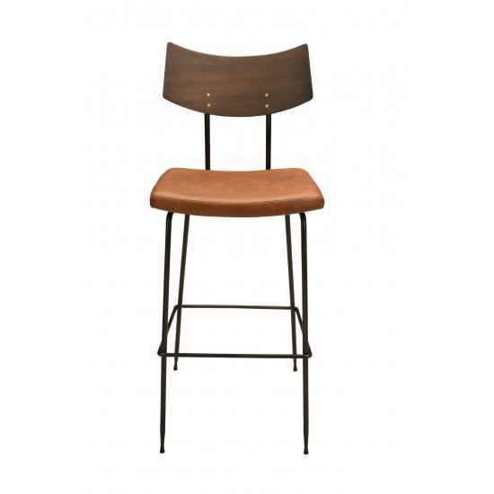 Soli Caramel Leather Bar Stool