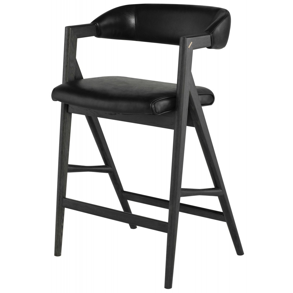 Anita Raven Leather Counter Stool