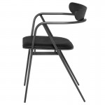 Gianni Raven Leather Dining Chair