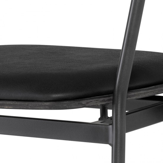 Gianni Raven Leather Dining Chair