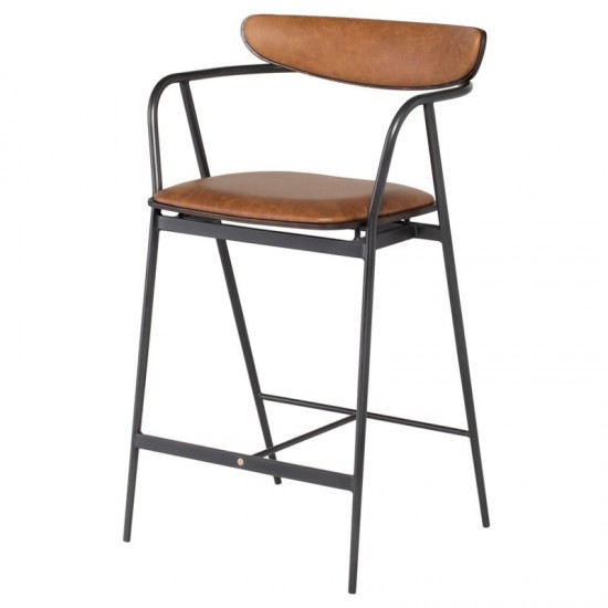 Gianni Desert Leather Counter Stool