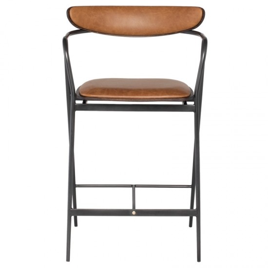 Gianni Desert Leather Counter Stool