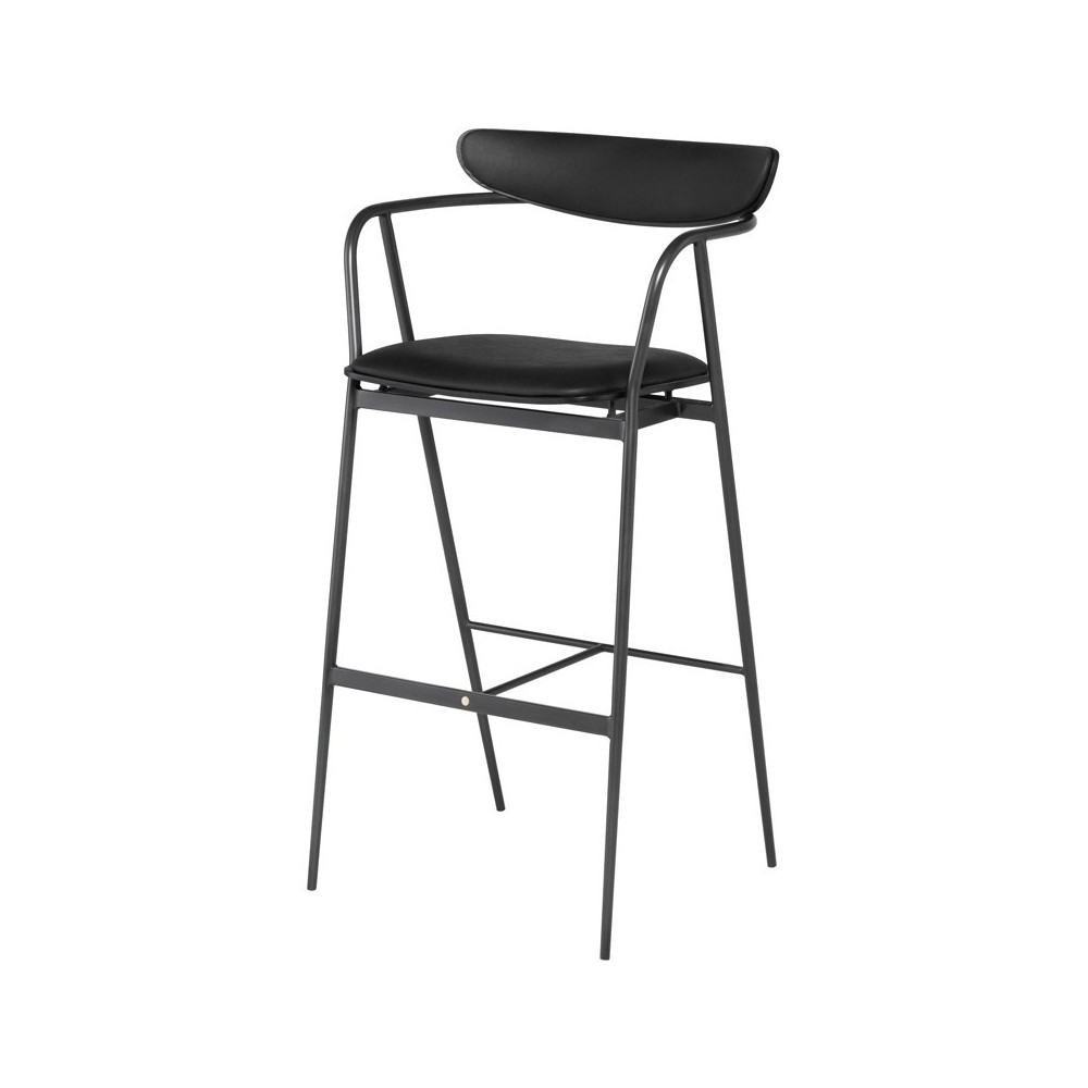 Gianni Raven Leather Bar Stool