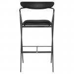 Gianni Raven Leather Bar Stool