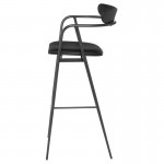 Gianni Raven Leather Bar Stool