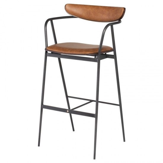 Gianni Desert Leather Bar Stool