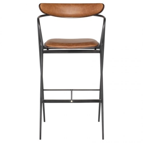 Gianni Desert Leather Bar Stool