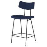 Soli True Blue Fabric Counter Stool