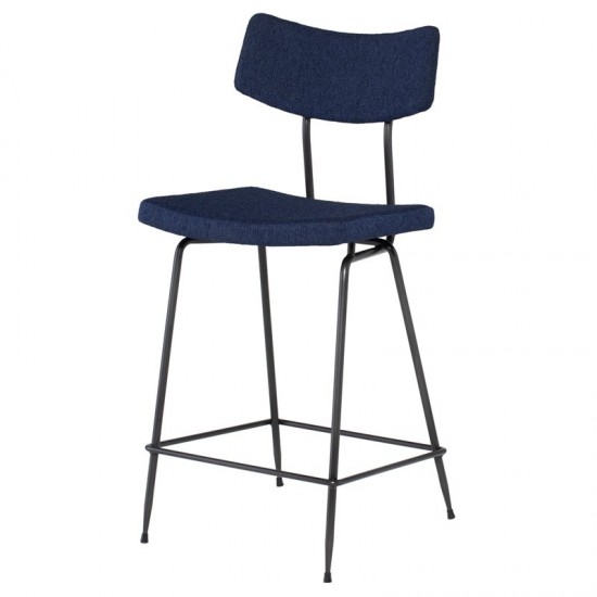 Soli True Blue Fabric Counter Stool