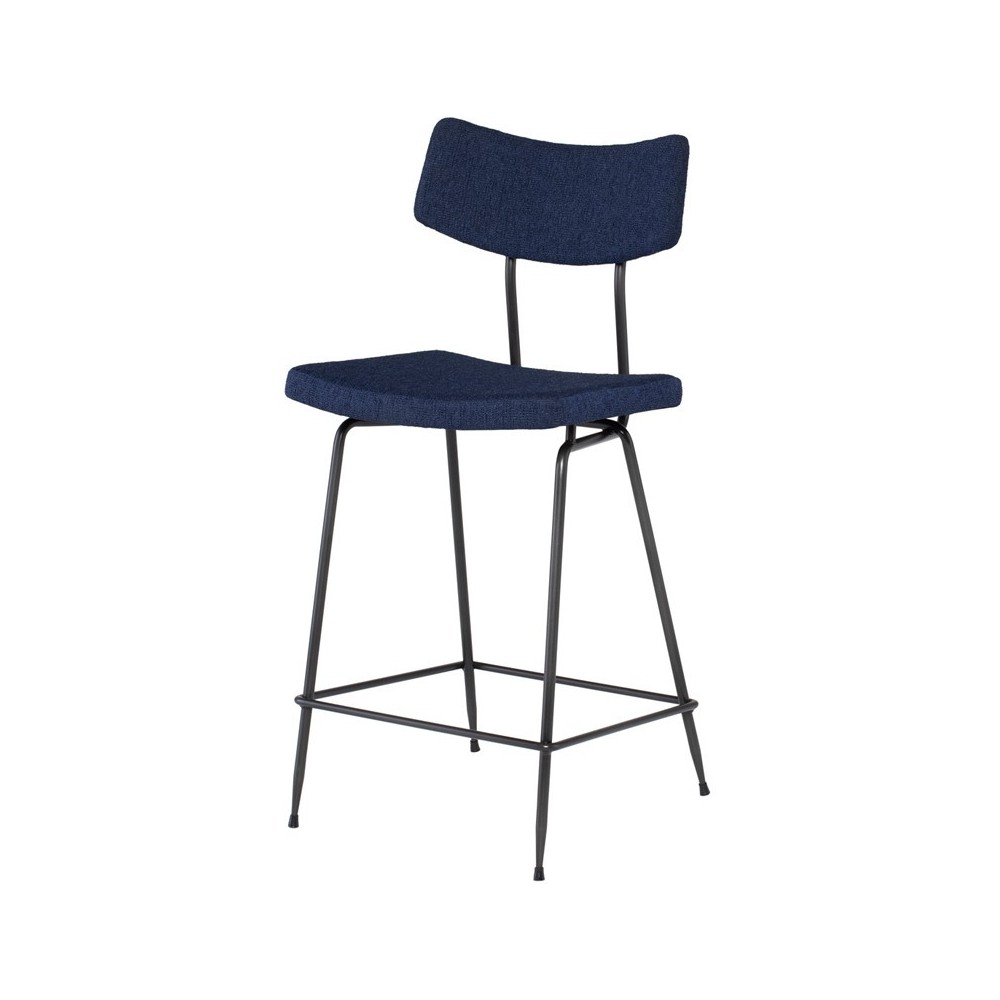 Soli True Blue Fabric Counter Stool