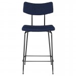 Soli True Blue Fabric Counter Stool