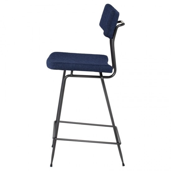 Soli True Blue Fabric Counter Stool