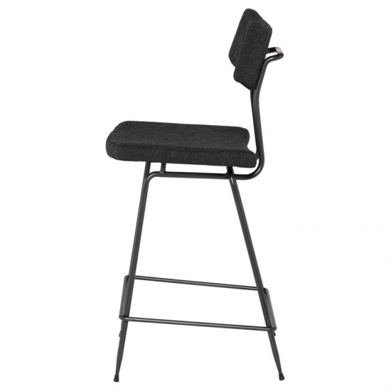 Soli Activated Charcoal Fabric Counter Stool