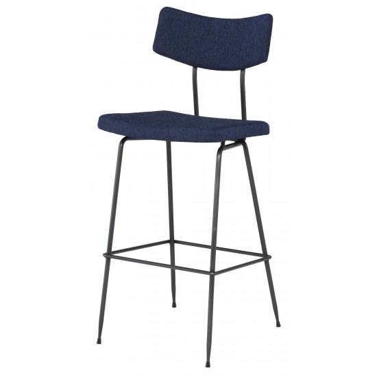 Soli True Blue Fabric Bar Stool