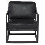 Lian Raven Leather Occasional Chair