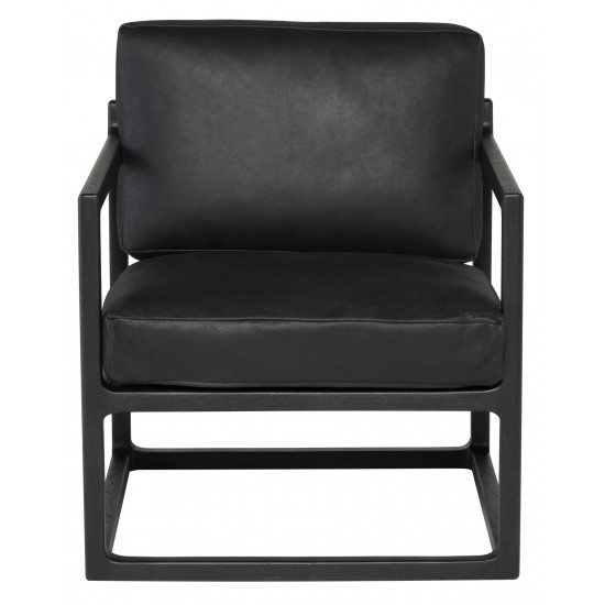 Lian Raven Leather Occasional Chair