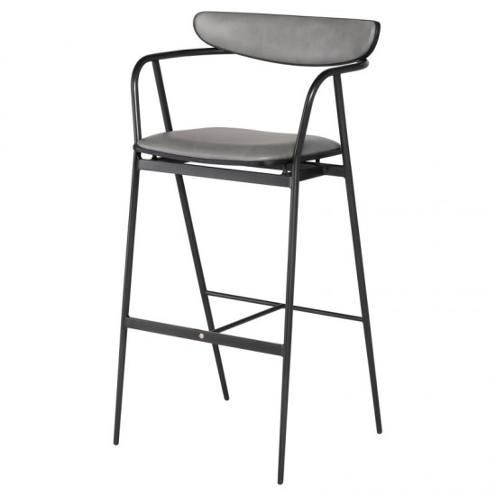 Gianni Dove Leather Bar Stool