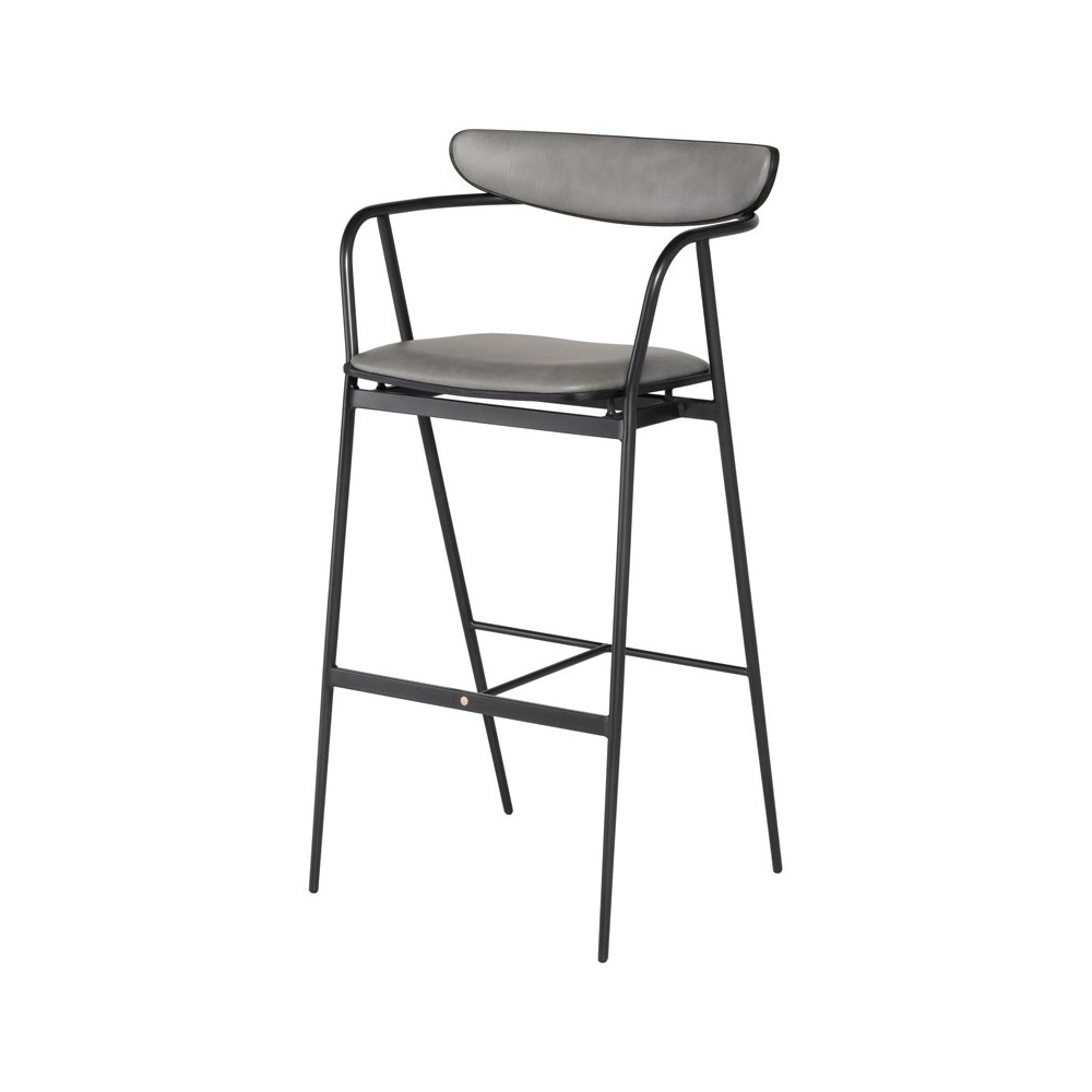 Gianni Dove Leather Bar Stool