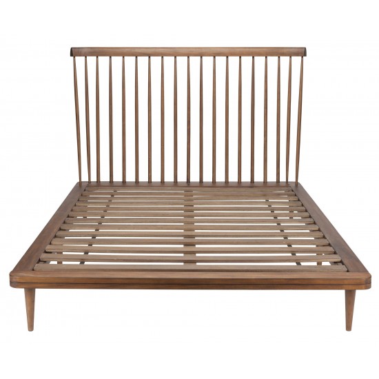 Jessika Walnut Wood Queen Bed