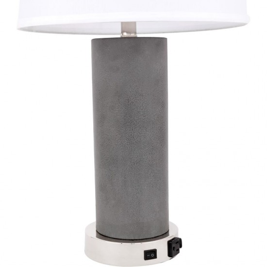 Elegant Decor Chronicle 1 Light Polished Nickel Table Lamp