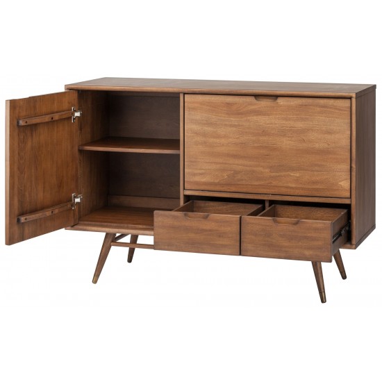 Janek Walnut Wood Media Unit Cabinet