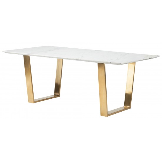 Catrine White Stone Dining Table, HGSX139