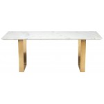 Catrine White Stone Dining Table, HGSX139