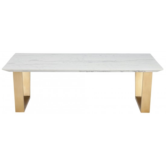 Catrine White Stone Coffee Table, HGSX140