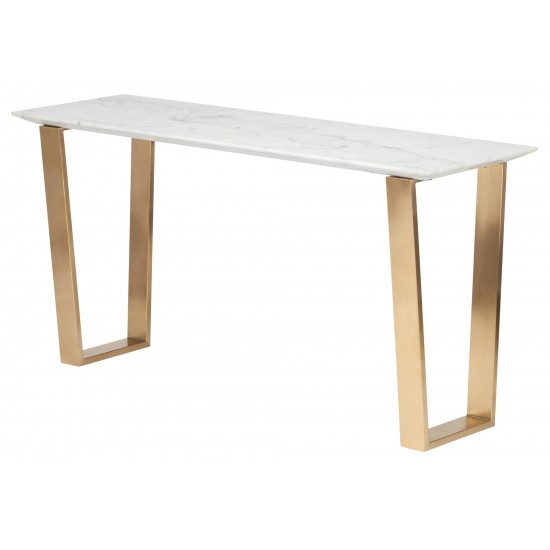 Catrine White Stone Console Table, HGSX141