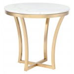 Aurora White Stone Side Table, HGSX152