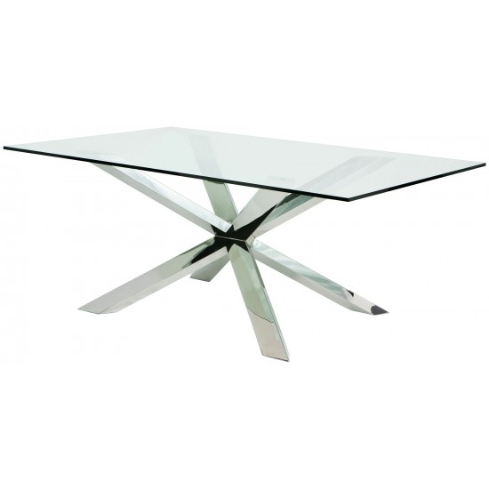 Couture Silver Metal Dining Table, HGSX158