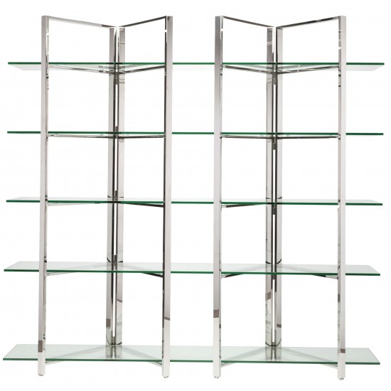 Elton Silver Metal Display Shelving