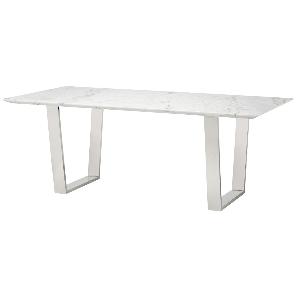 Catrine White Stone Dining Table, HGSX192 Catrine White Stone Dining Table, HGSX192